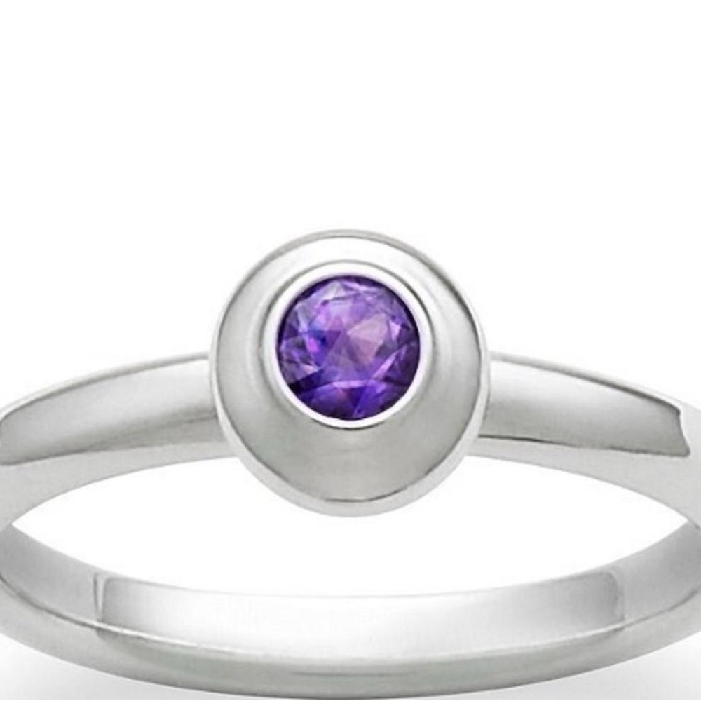 James Avery Silver Ring with Purple Stone